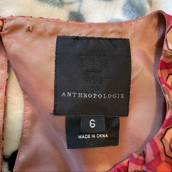 ANNA Sui Anthropologie Printed Silk Mini Dress 6 - Picture 6 of 7